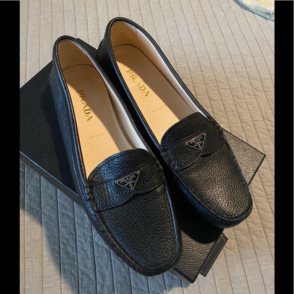 Prada leather loafers